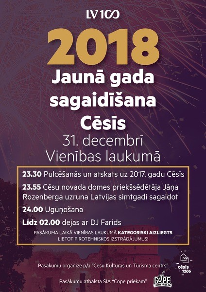 Jaunā gada sagaidīšana Vienības laukumā