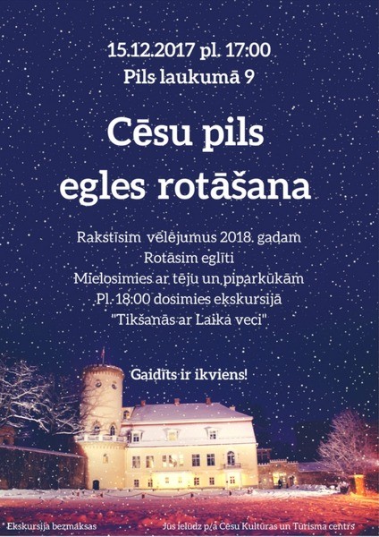 Cēsu Pils egles rotāšana