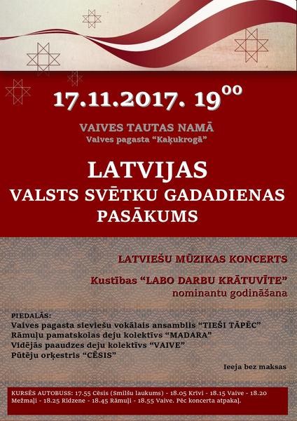 Valsts svētku svinības Vaives Tautas namā
