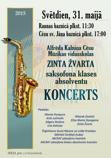 Zinta Žvarta saksafonu klases absolventu koncerts