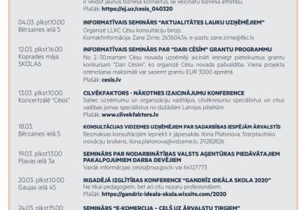 Semināri un pasākumi uzņēmējiem martā