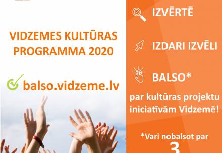 Sākas sabiedrības balsošana par kultūras projektiem Vidzemē