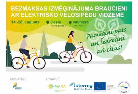 Cēsīs būs pieejami elektriskie velosipēdi bezmaksas izmēģinājuma braucieniem