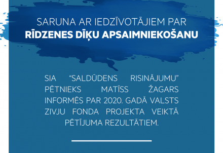 Saruna ar iedzīvotājiem par Rīdzenes dīķu apsaimniekošanu