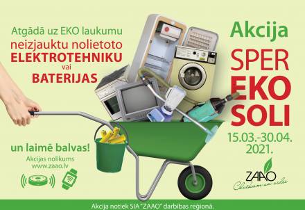 Nolietotās elektrotehnikas un bateriju vākšanas akcija “Sper EKO soli"