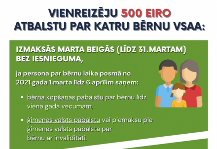Lielākā daļa ģimeņu 500 eiro atbalstu par katru bērnu saņems jau šonedēļ