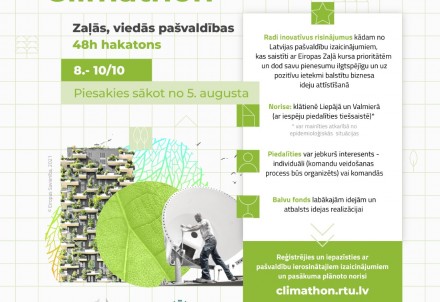 RTU Dizaina fabrika aicina piedalīties zaļo ideju hakatonā