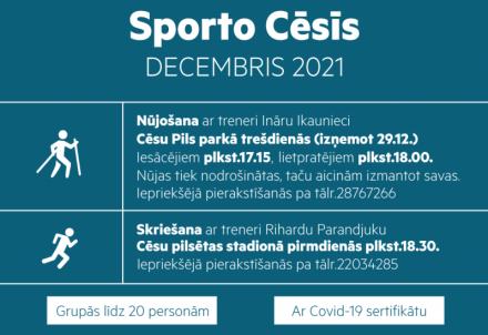 Bezmaksas sporta nodarbības decembrī