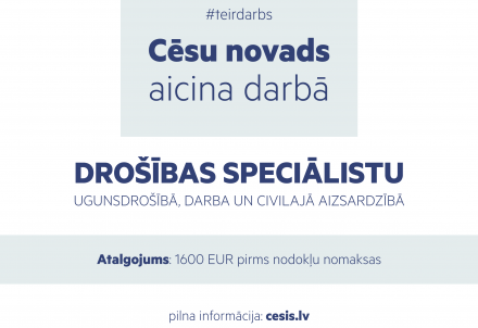 Cēsu novada pašvaldība aicina darbā drošības speciālistu