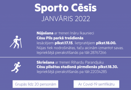Bezmaksas sporta nodarbības janvārī