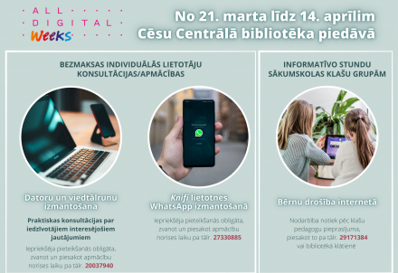 Individuālas datora un viedtālruņa apmācības bibliotēkā