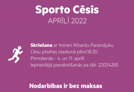 Sporta nodarbības aprīlī