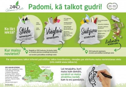 ZAAO aicina: talkojot atkritumus šķiro un nodod pārstrādei