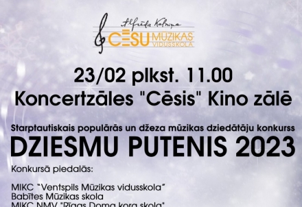 Cēsīs norisināsies Starptautiskais populārās un džeza mūzikas dziedātāju konkurss "Dziesmu putenis"