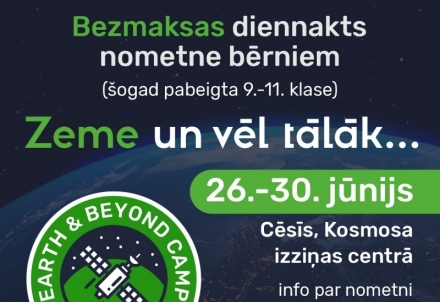 Bezmaksas vasaras nometne Kosmosa izziņas centrā