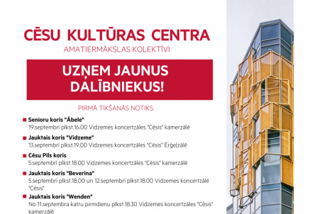 Cēsu Kultūras centra amatiermākslas kolektīvi uzņem jaunus dalībniekus