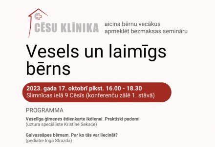 Piesakies semināram par aktuāliem bērnu veselības jautājumiem