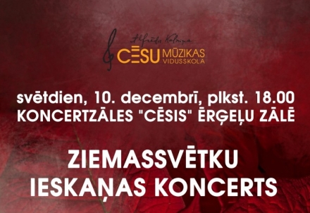 Alfrēda Kalniņa Cēsu Mūzikas vidusskola aicina uz Ziemassvētku ieskaņas koncertu