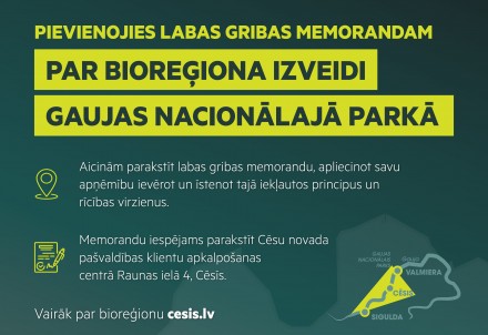 Aicinām pievienoties labas gribas memorandam par bioreģiona izveidi Gaujas Nacionālā parkā