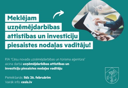 Aicina darbā uzņēmējdarbības attīstības un investīciju piesaistes nodaļas vadītāju
