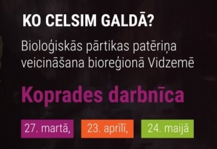 Darbnīcās "Ko celsim galdā?" veidos redzējumu par bioloģiskās pārtikas patēriņa veicināšanu