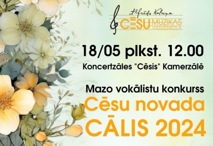 Notiks mazo vokālistu konkurss "Cēsu novada Cālis 2024"