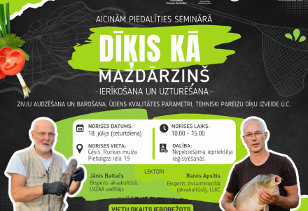 Aicinām uz bezmaksas semināru "Dīķis kā mazdārziņš – ierīkošana un uzturēšana"