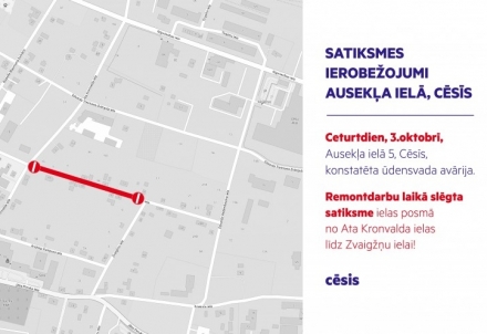 Satiksmes ierobežojumi Ausekļa ielā, Cēsīs