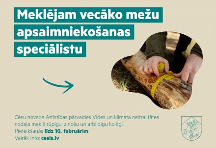 Aicinām darbā vecāko mežu apsaimniekošanas speciālistu