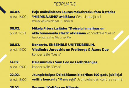 Latvijas kultūras galvaspilsētas februāris - māksla, mūzika, dialogs par klimatu