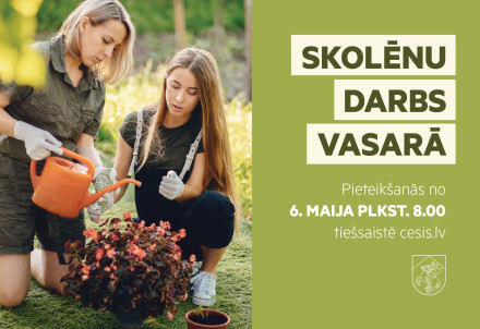 Maijā sāksies pieteikšanās skolēnu vasaras darbiem