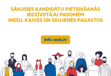 No 2. līdz 30. jūnijam – kandidātu pieteikšanās iedzīvotāju padomēm Inešu, Kaives un Skujenes pagastos