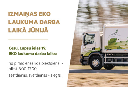 Izmaiņas Cēsu EKO laukuma jūnija darba laikā