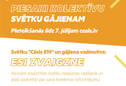 Aicinām pieteikties "Cēsis 819" svētku gājienam