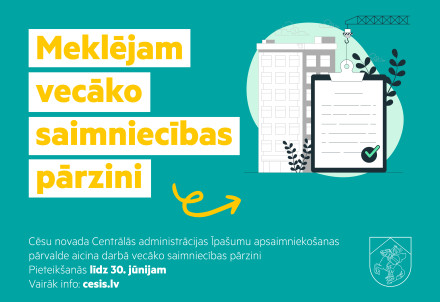 Aicinām darbā vecāko saimniecības pārzini