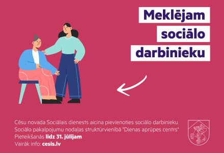 Aicinām darbā sociālo darbinieku