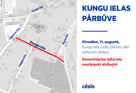 Sākas Kungu ielas pārbūve Cēsīs