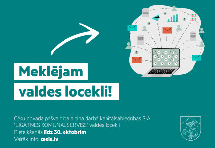 Aicinām darbā kapitālsabiedrības SIA "LĪGATNES KOMUNĀLSERVISS" valdes locekli