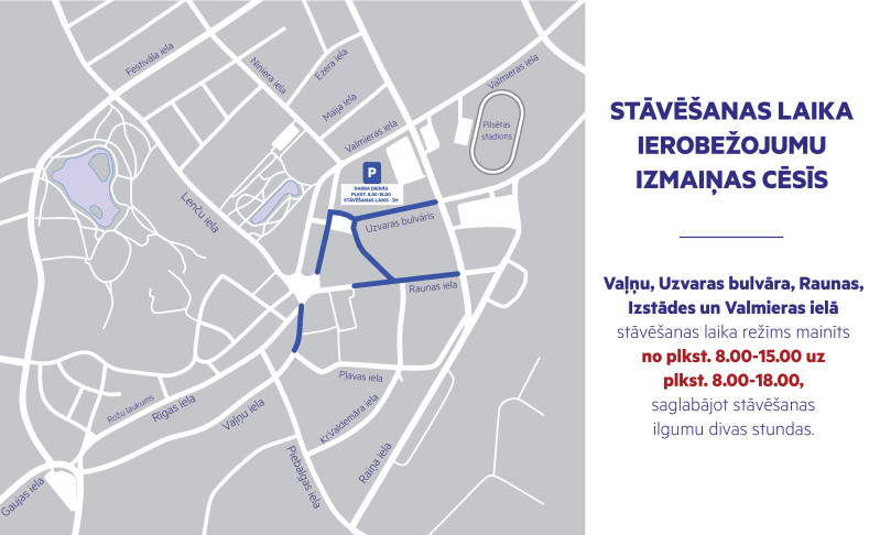 Automašīnu stāvēšanas laika izmaiņas Cēsīs