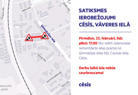 Satiksmes ierobežojumi Cēsīs, Vāveres ielā