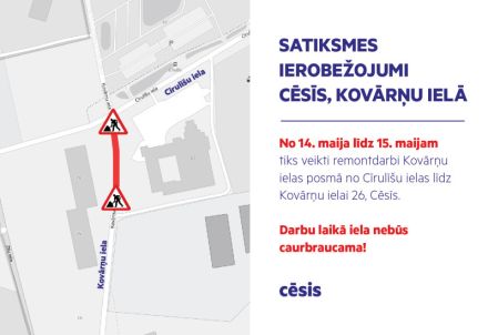 Satiksmes ierobežojumi Cēsīs, Kovārņu ielā