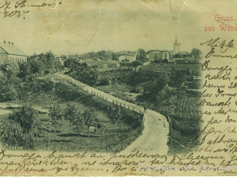 Cēsu panorāma un Bērzaines iela 20. gs. sākumā