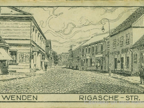 Cēsis, Rīgas iela 1918. gadā; CM 63254