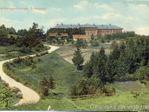 Bērzaines ģimnāzija, pastkarte nosūtīta 1913. g. oktobrī; CM 56392