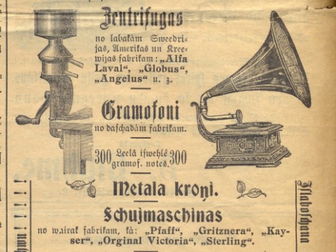 Reklāma avīzē "Cēsu Apskats" 1913.g. 5.(18.). Decembrī