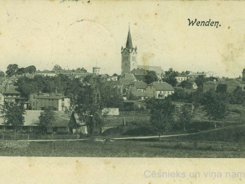 Cēsu panorāma ap 1902. - 1908. gadu