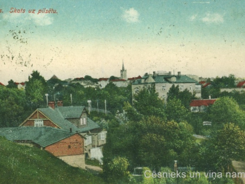 Cēsu panorāma no Bērzaines ap 1923. - 1925. gadu