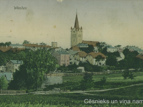 Cēsu panorāma 20. gs. sākumā