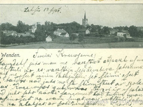 Cēsu panorāma no rietumiem, 20. gs. sākums