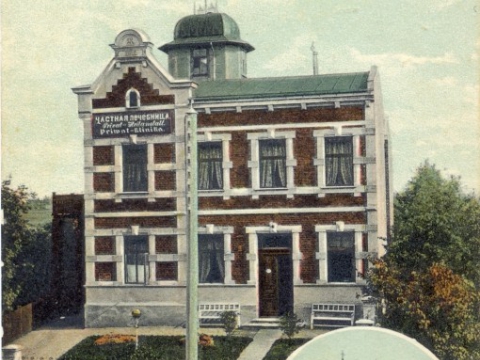 A. Smilgas sanatorija Cēsīs, Vaļņu ielā 21 ap 1907. - 1908. gadu. Privātkolekcija.